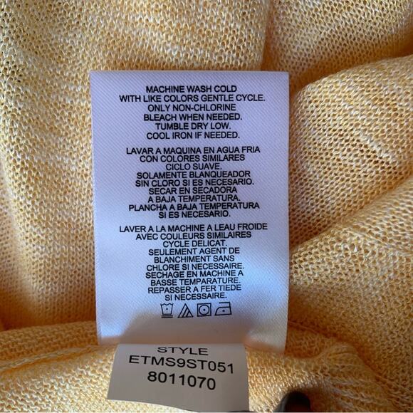 NWT Ellen Tracy Essentials Yellow Dolman Sleeve Draped Knit Sweater.  Size M - Picture 11 of 11